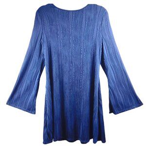 SHEIN‎ Textured Flare Sleeve A-Line Dress – Blue – Size XL